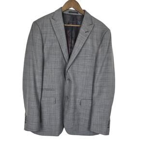 Luciana Natazzi High Quality Fabric Gray Lined Men's Business Suit Blazer 46L